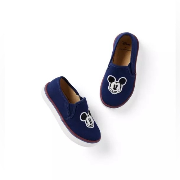 Janie and Jack Boys Disney Mickey Mouse Navy Slip-On Sneakers Size 10 Casual - Picture 1 of 10